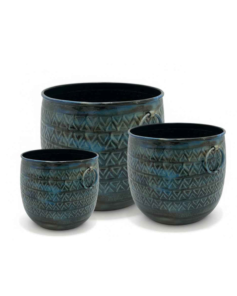 VERDANT VESSEL BARREL METAL PLANTERS