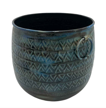 VERDANT VESSEL BARREL METAL PLANTERS