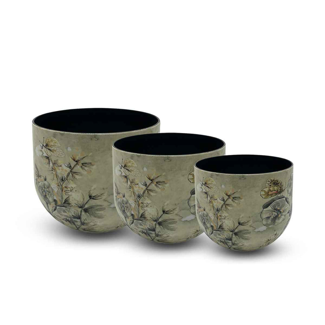 WHIISPERING PETALS NEW SHAPE METAL PLANTERS