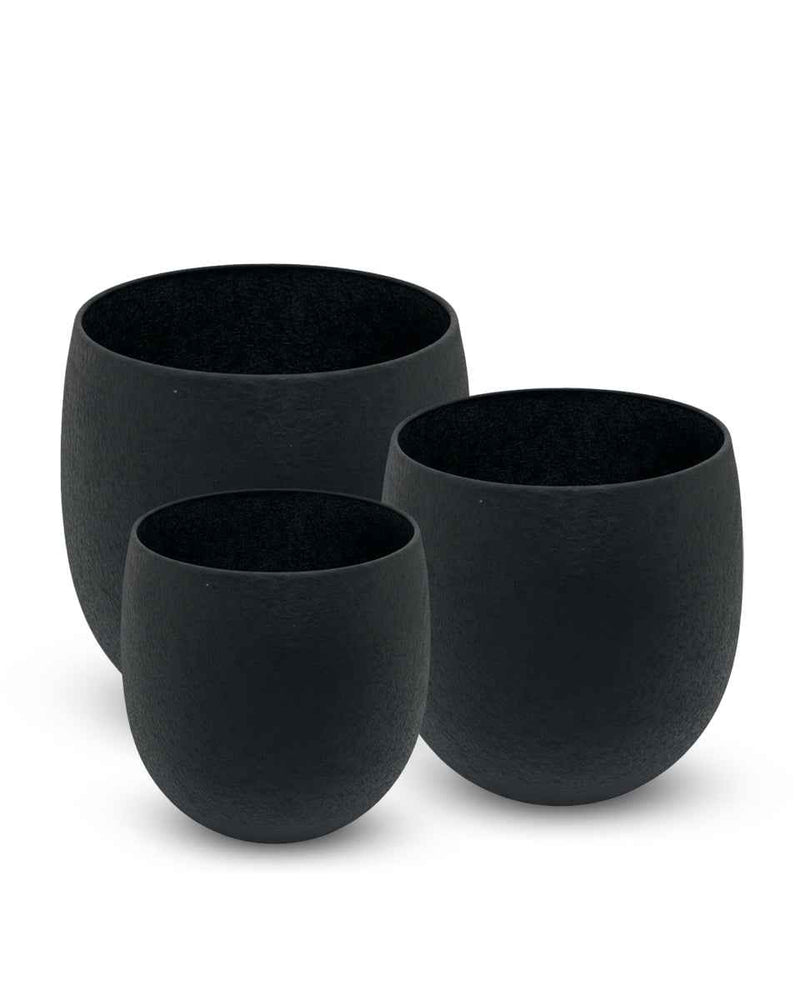 BLACK WEX TEXTURE EGG PLANTER