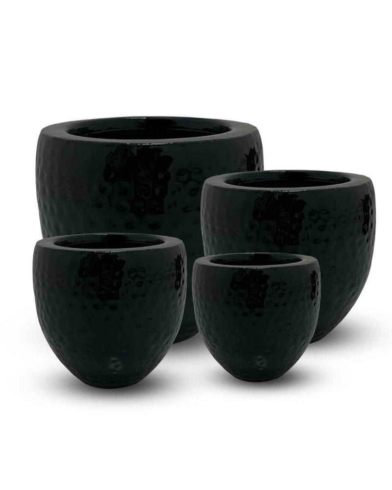 MIDNIGHT BLACK GLOSSY OLD LOFT PLANTER