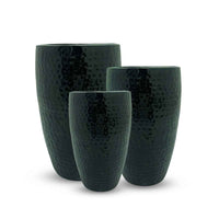 FOREST GREEN GLOSSY TALL CURVE PLANTER