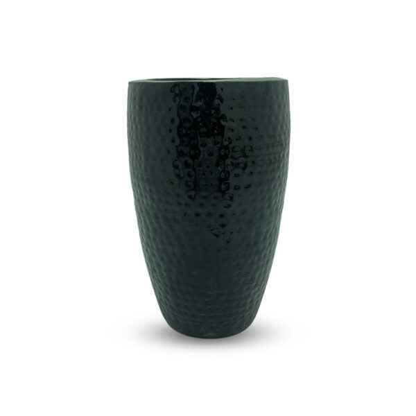 FOREST GREEN GLOSSY TALL CURVE PLANTER