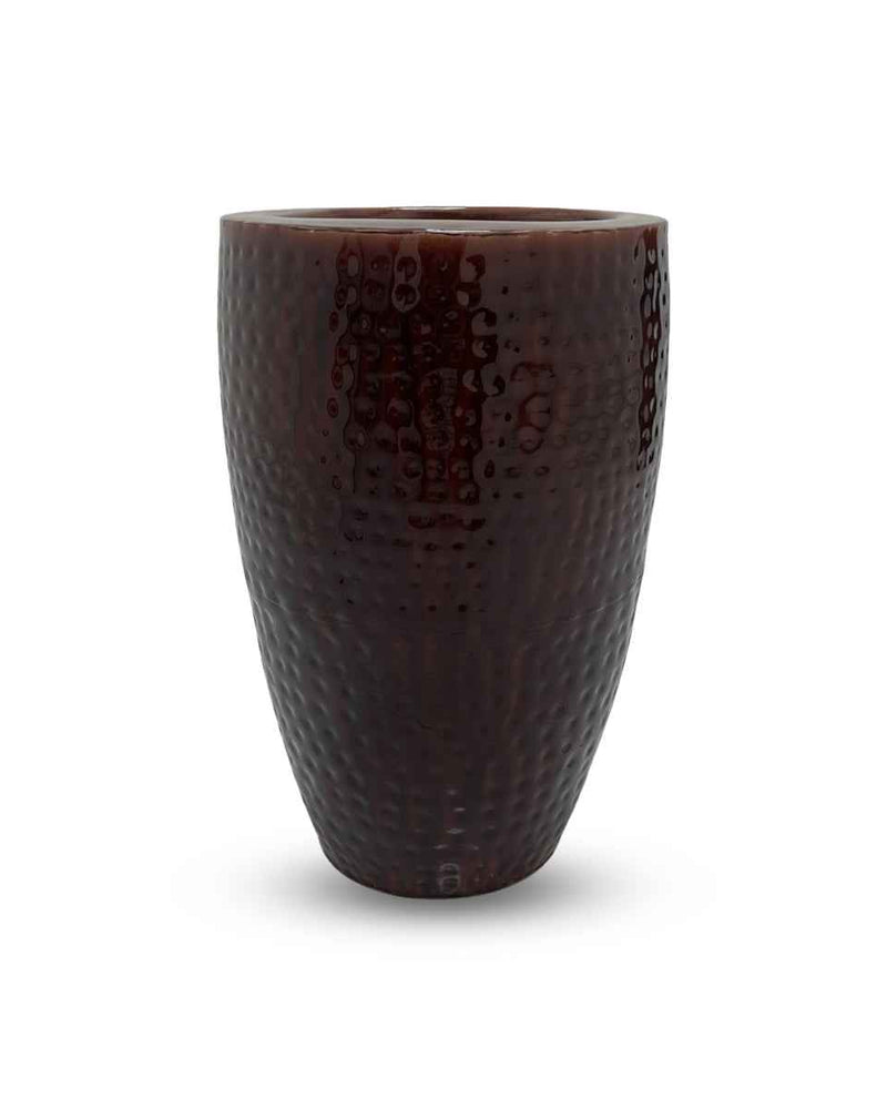 GARNET RED GLOSSY TALL CURVE PLANTER