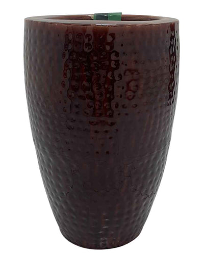 GARNET RED GLOSSY TALL CURVE PLANTER