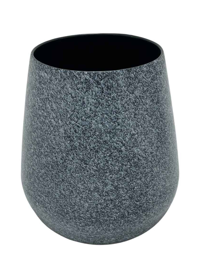 GRANITIC TEARDROP TAPPERED METAL PLANTERS