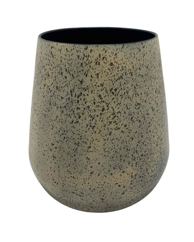 GRANITIC TEARDROP TAPPERED METAL PLANTERS
