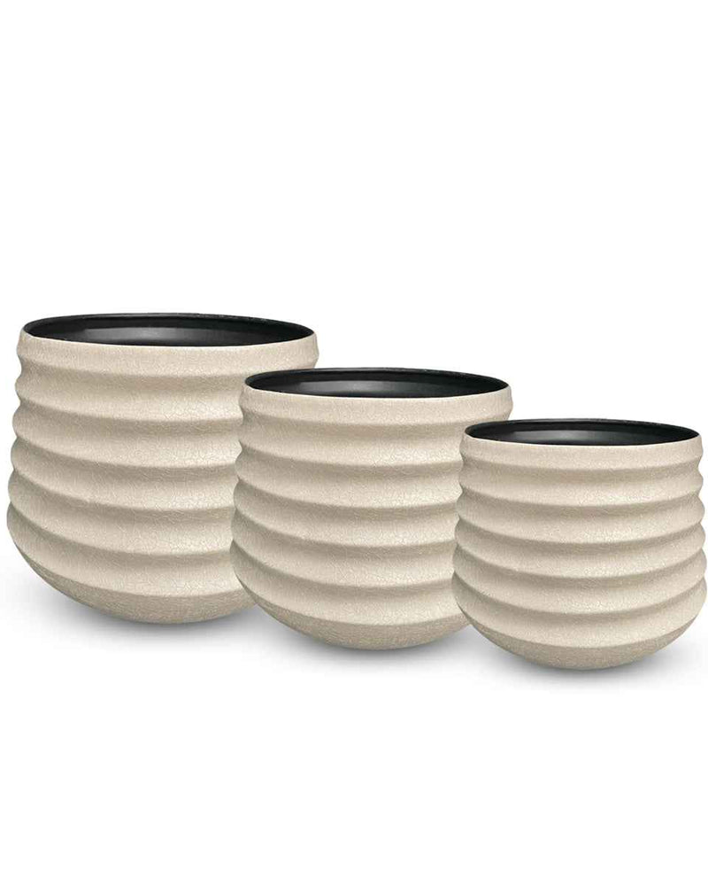 RIPPLE BLOOM PETRA METAL PLANTERS