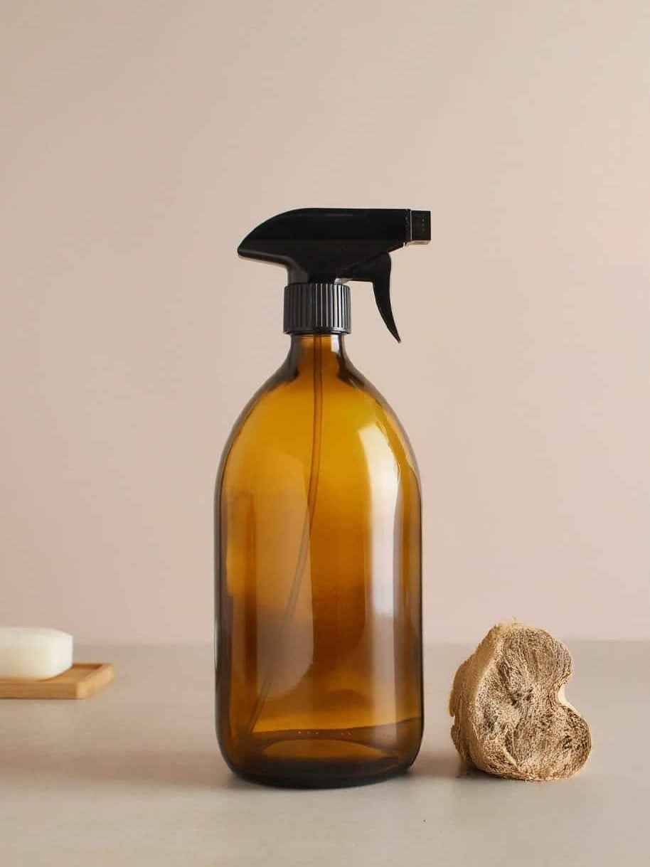 Amber Refillable Glass Bottle