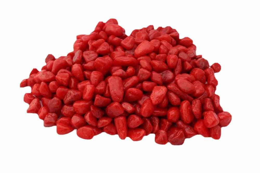 Red -  Coloured Pebbles